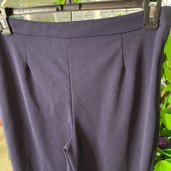 SHEIN Modely Pearls Beaded Split Hem Navy Flare Leg Pants Women’s Large 8/10 - Picture 8 of 14